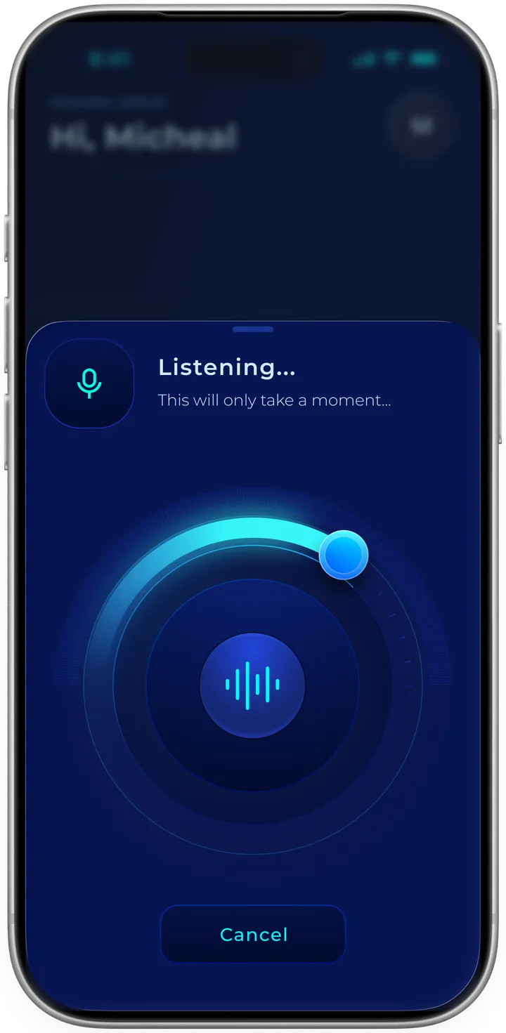 ADIO app listening overlay
